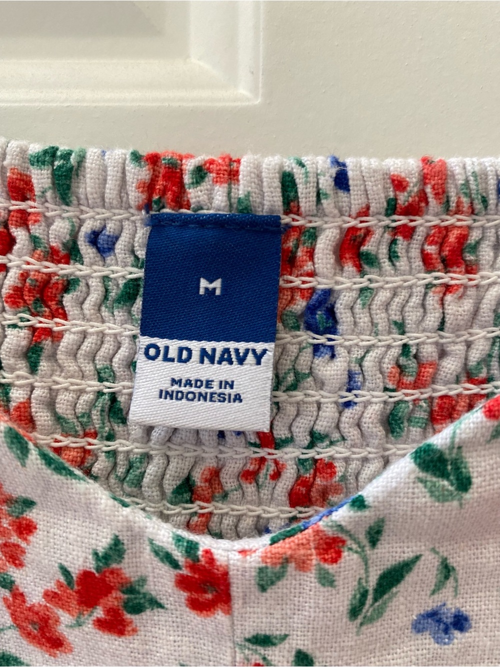 Old Navy Dress Floral Linen Blend Midi Dress Medium Garden Party Dress - Picture 3 of 10